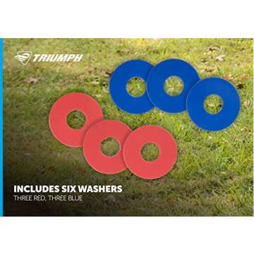 Triumph Sports 2-in-1 Bag Toss/ Washer Toss Combo - Includes 2 Game Platforms, 6 Toss Bags, 6 Washers, Medium