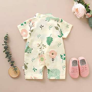 YOUNGER TREE Kimono Newborn Cotton Yarn Robe Infant Baby Japanese Pajamas Romper Easter Bunny Clothes (0-3 Months, Bear)