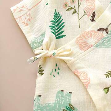 YOUNGER TREE Kimono Newborn Cotton Yarn Robe Infant Baby Japanese Pajamas Romper Easter Bunny Clothes (0-3 Months, Bear)