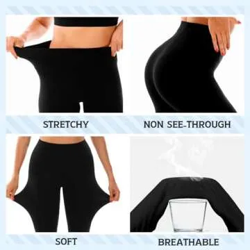 SOLBOME Leggings for Women, No See Through High Waisted Workout Black Yoga Leggings for Women XXL