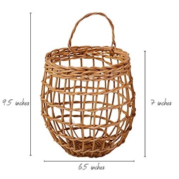HyakuOku Handwoven Rattan Onion Basket - Pack of 2