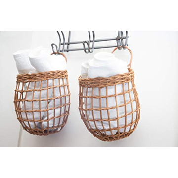 HyakuOku Handwoven Rattan Onion Basket - Pack of 2
