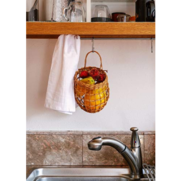 HyakuOku Handwoven Rattan Onion Basket - Pack of 2