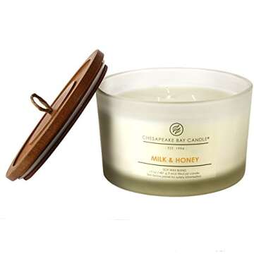 Chesapeake Bay Candle PT18457 3-Wick Scented Candle, Milk & Honey, Coffee Table Jar