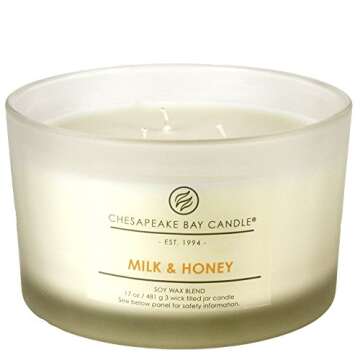 Chesapeake Bay Candle PT18457 3-Wick Scented Candle, Milk & Honey, Coffee Table Jar