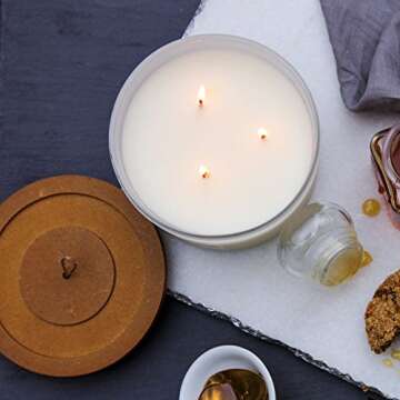 Chesapeake Bay Candle PT18457 3-Wick Scented Candle, Milk & Honey, Coffee Table Jar