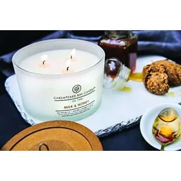 Chesapeake Bay Candle PT18457 3-Wick Scented Candle, Milk & Honey, Coffee Table Jar