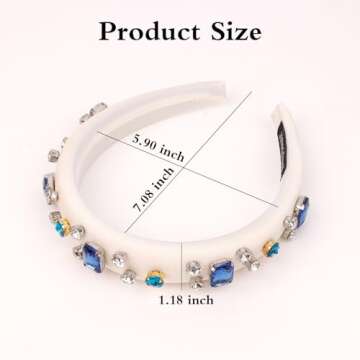 Amariver Rhinestones Headbands for Women Sparkle Jeweled Hair Band Padded Head Bands Bling Crystal H...