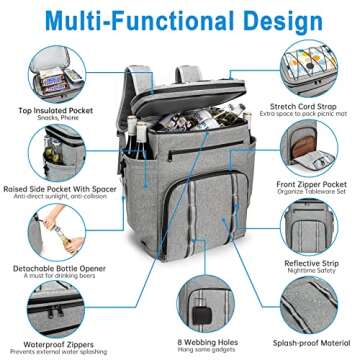 Simaixing Backpack Coolers Insulated Leak Proof, 45 Cans Beach Cooler Backpack, Large Capacity Ice Chest Backpack, Waterproof Soft Cooler Bag Lunch Backpack for Men Women Camping Hiking