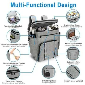 Simaixing Backpack Coolers Insulated Leak Proof, 45 Cans Beach Cooler Backpack, Large Capacity Ice Chest Backpack, Waterproof Soft Cooler Bag Lunch Backpack for Men Women Camping Hiking