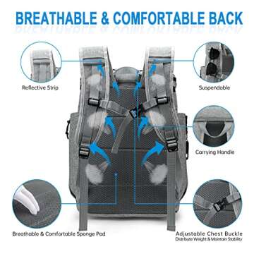 Simaixing Backpack Coolers Insulated Leak Proof, 45 Cans Beach Cooler Backpack, Large Capacity Ice Chest Backpack, Waterproof Soft Cooler Bag Lunch Backpack for Men Women Camping Hiking