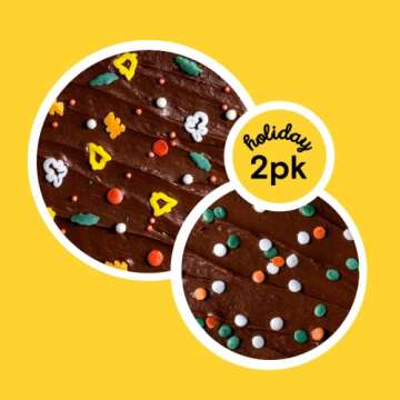 Christmas Sequins & Ugly Sweater Natural Sprinkle Set by Supernatural, Holiday Shapes, No Artificial Dyes, Soy Free, Gluten Free, Vegan, 3oz (Pack of 2)