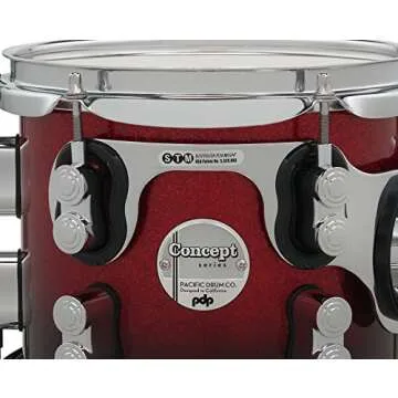 PDP By DW 7-Piece Concept Maple Shell Pack with Chrome Hardware Red to Black Fade