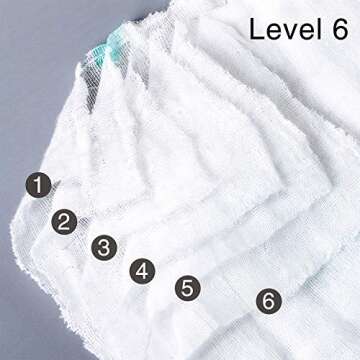 NTBAY Baby Muslin Washcloths - 6 Pack, 6-Layer Eco-Friendly Cotton Bath Towels