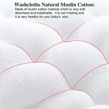 Soft Muslin Baby Washcloths with Animal Patterns - 6 Pack