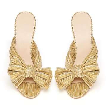 MUCCCUTE Women's Bow Knot Heeled Sandals Ankle Buckle Strap Chunky Heeled Open-toe Comfortable Wedding Party Fashion Heeled