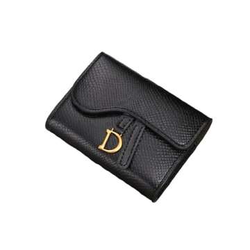 Fashionable Black PU Women's Wallet Large Capacity Card Holder