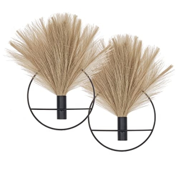 Pretty Jolly Boho Wall Decor, Wall-Mounted Metal Wall Decor, Hanging Artificial Pampas Display, Wall...