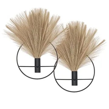 Pretty Jolly Boho Wall Decor, Wall-Mounted Metal Wall Decor, Hanging Artificial Pampas Display, Wall...