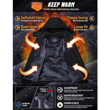 TACVASEN Mens Ski Jacket - Warm Water Resistant Winter Coat