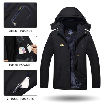 TACVASEN Mens Ski Jacket - Warm Water Resistant Winter Coat