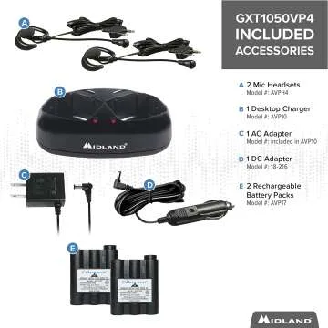 Midland GXT1050VP4 Walkie Talkie Combo Pack