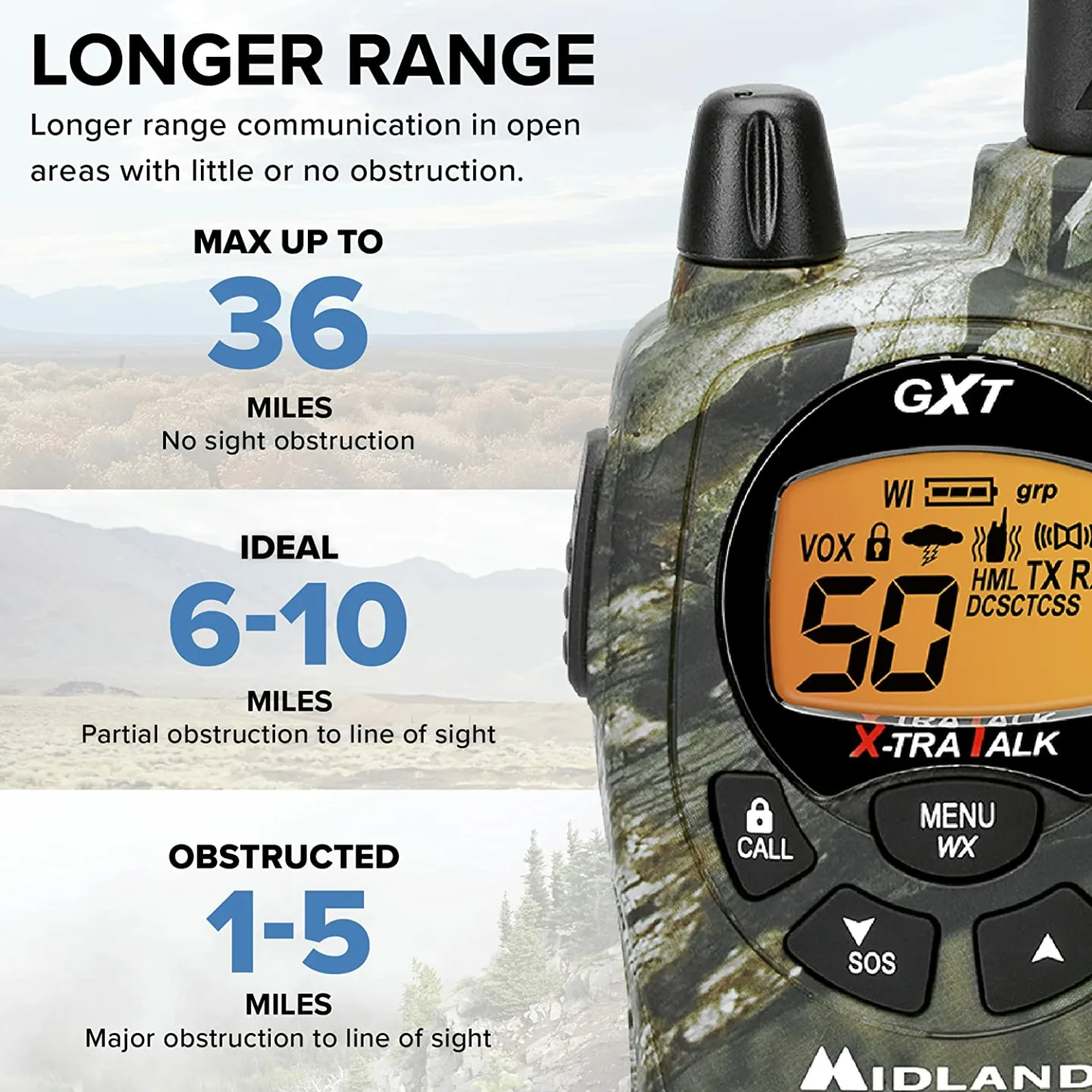 Midland GXT1050VP4 Walkie Talkie Combo Pack
