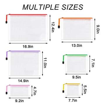 Umriox Zipper Bags - 12 Colorful Assorted Size Project and Storage Pouches for All Uses