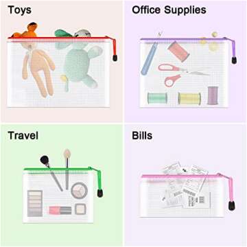 Umriox Zipper Bags - 12 Durables in 6 Colors for All