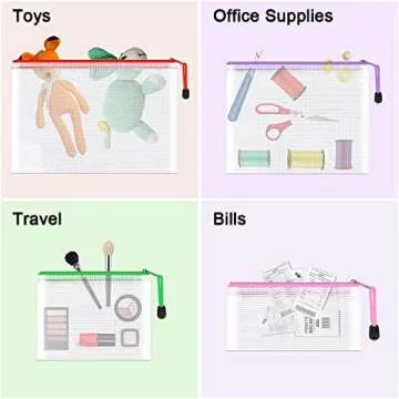 Umriox Zipper Bags - 12 Durables in 6 Colors for All