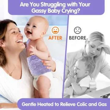 Comfheat Colic and Gas Relief for Newborns and Infants, Flaxseed Heated Tummy Wrap, Baby Swaddling Belt with Soothing Warmth, Natural Relief for Upset Stomach in Babies and Toddlers, 0-3 Years (Puple)