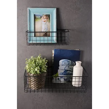 DII Vintage Wire Wall Basket Set for Stylish Storage