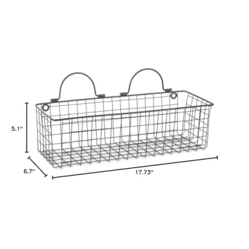 DII Vintage Wire Wall Basket Set for Stylish Storage