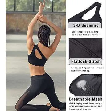 RUNNING GIRL Womens One Shoulder Sports Bras Workout Left Strap Yoga Bras Cute Medium Support Crop Top