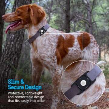 Pelican Protector Airtag Dog Collar Holder - Waterproof & Anti-Scratch AirTag Holder Dog Tag - Rugged Airtag Case for Dog Collar - Pet Collar Airtag Loop - Compatible with Cat / Dog Collar - Black