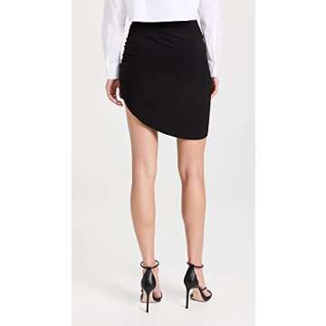 Norma Kamali Women's Side Drape Mini Skirt, Black, XS