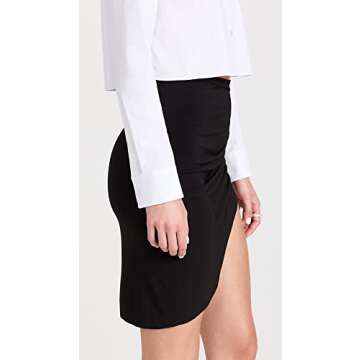 Norma Kamali Women's Side Drape Mini Skirt, Black, XS