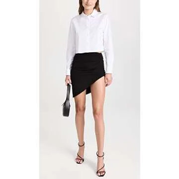 Norma Kamali Women's Side Drape Mini Skirt, Black, XS