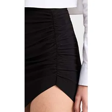 Norma Kamali Women's Side Drape Mini Skirt, Black, XS