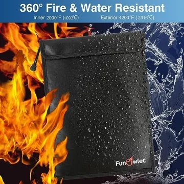 Fireproof Waterproof Document Bag Set for Valuables