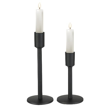 Black Candlestick Candlestick Holders Set of 2 - Black Candlestick Holder Vintage Modern Decorative ...