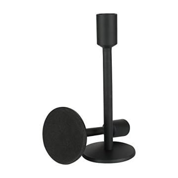 Black Candlestick Holders Set of 2 for Taper Candles