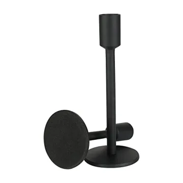 Black Candlestick Holders Set of 2 for Taper Candles