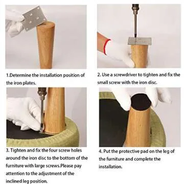 Round Solid Wood Furniture Legs Sofa Replacement Legs Perfect for Mid-Century Modern/Great IKEA hack for Sofa, Couch, Bed, Coffee Table (8 Inches,Set of 4, Walnut Color)