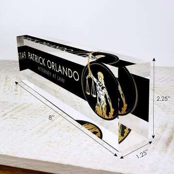 Personalized Office Desk Name Plate - Custom Acrylic