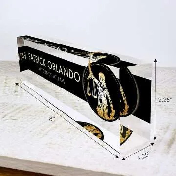 Personalized Office Desk Name Plate - Custom Acrylic