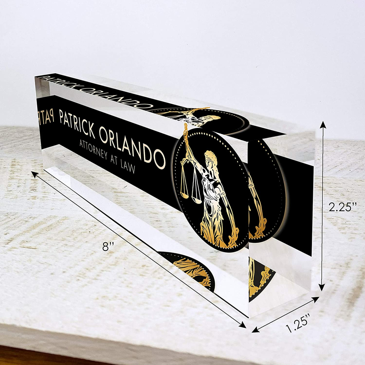 Personalized Office Desk Name Plate - Custom Acrylic