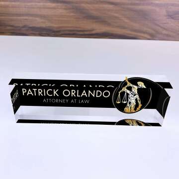 Personalized Office Desk Name Plate - Custom Acrylic