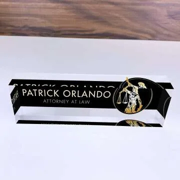Personalized Office Desk Name Plate - Custom Acrylic
