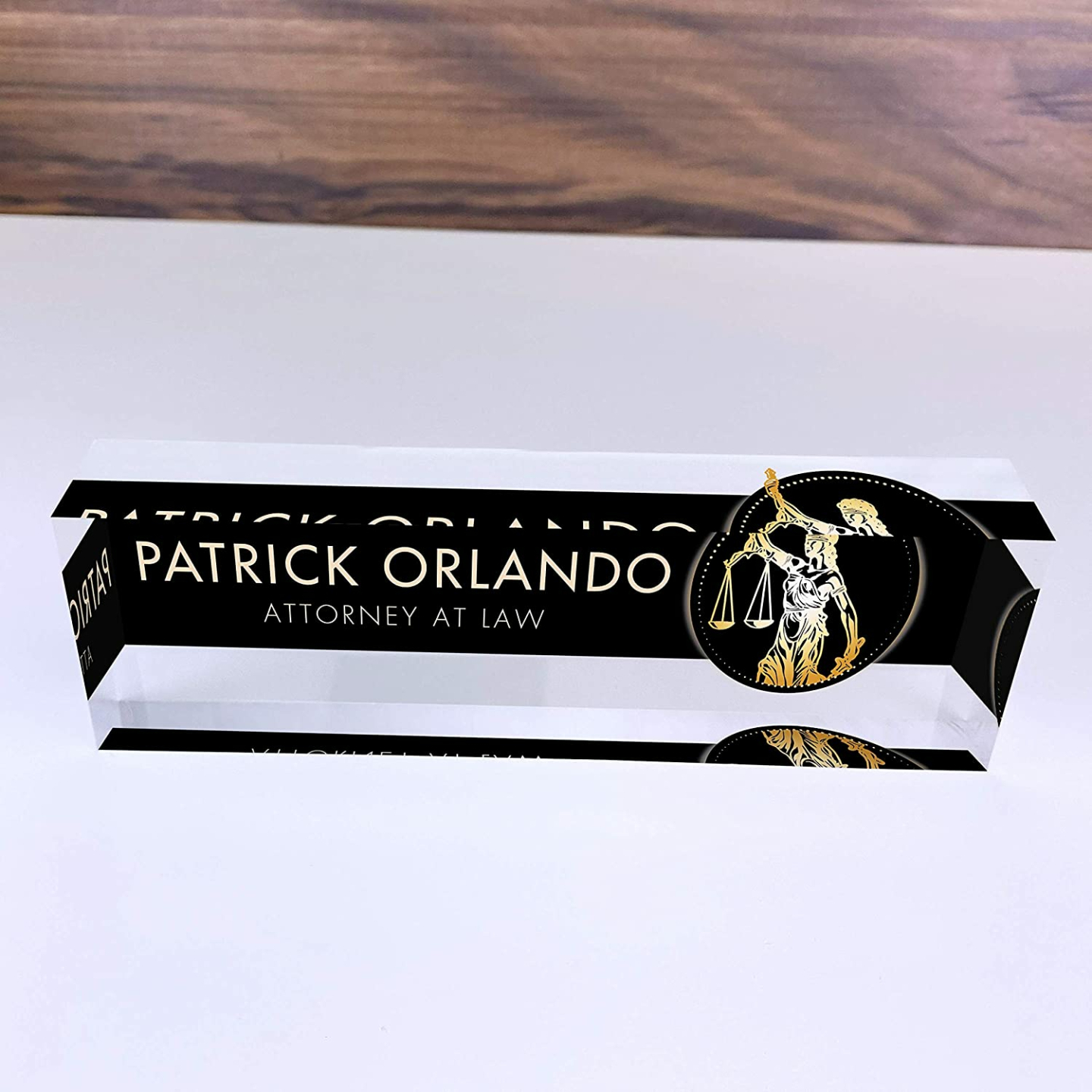 Personalized Office Desk Name Plate - Custom Acrylic
